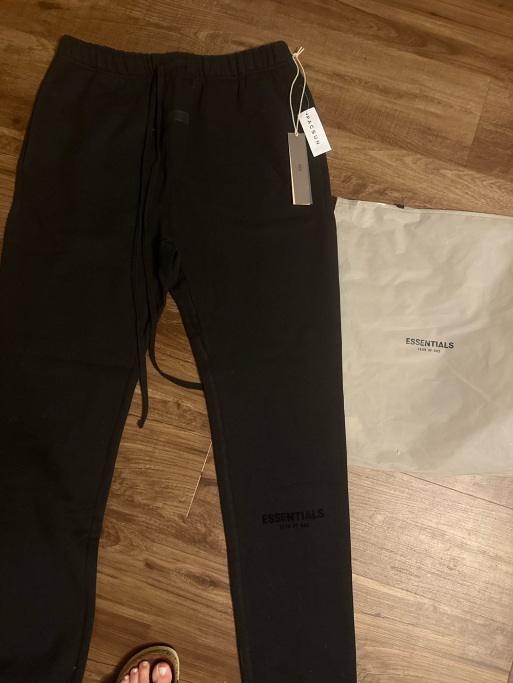 Essentials Men’s Black Jogger Sweatpants with Drawstring